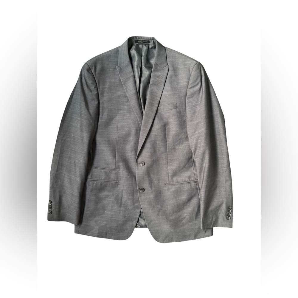 Andrew‎ Fezza Men’s Gray 2-Button Suit Jacket 44L Blazer Sport Coat